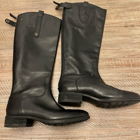 Sam Edelman Black Leather Heeled Boots - Picture 1 of 3